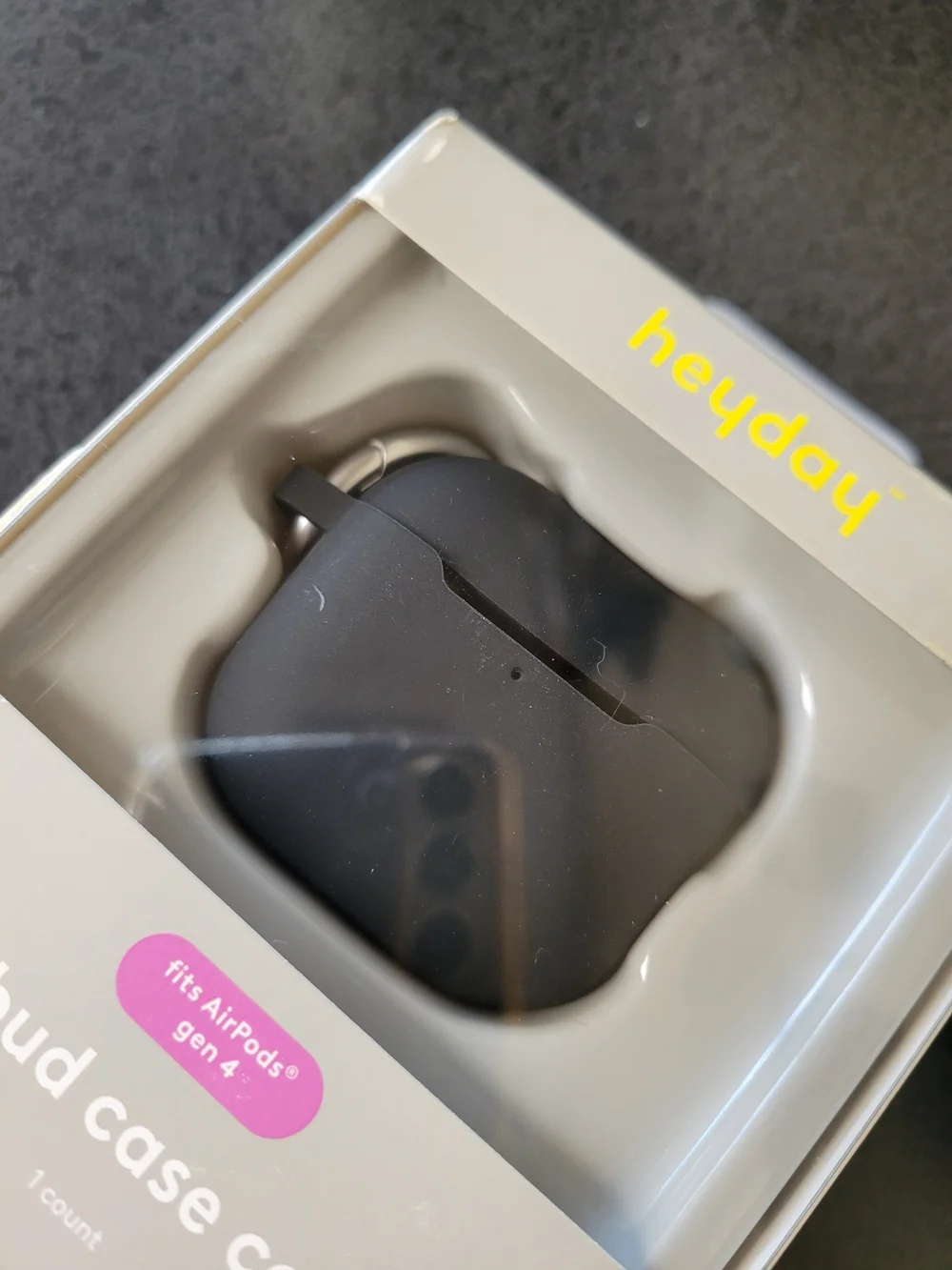 Heyday Airpods Earbud Case Soft Cover For Airpods Gen 4 W/ Clip Black New